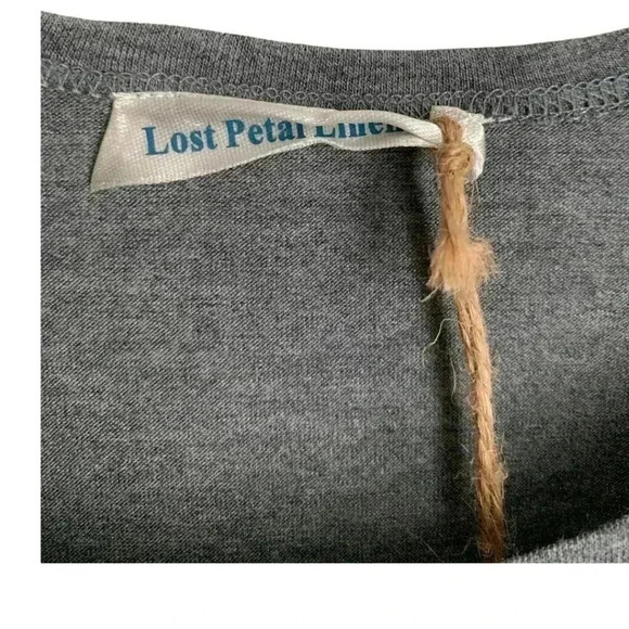 Lost Petal Linen Gray Women's Tank Size Small Patchwork Cross Swing Top - Picture 5 of 9